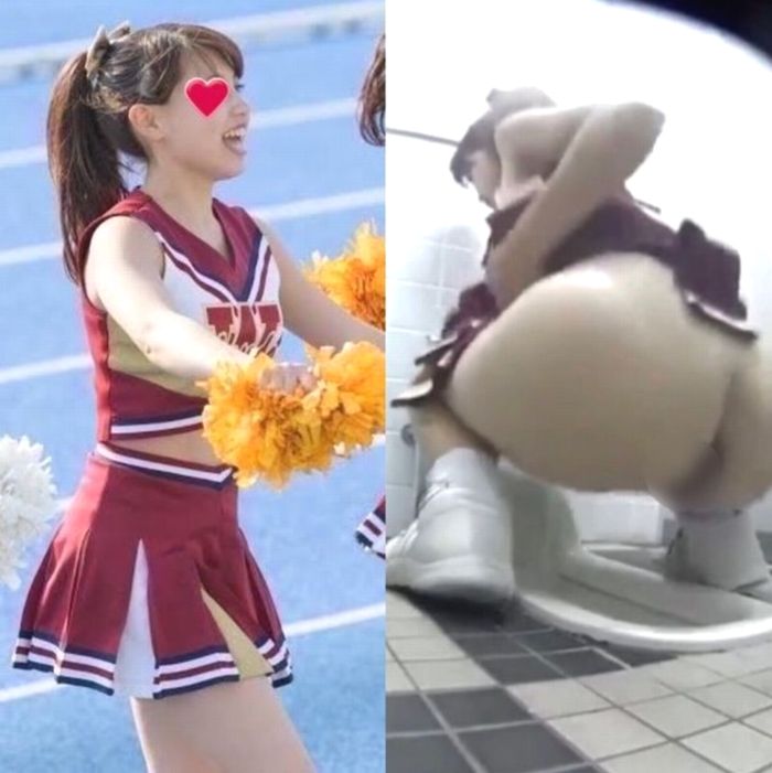 新ガチ素人女性の流出★JDチアリーダーたち！チアユニホームのままのト〇レを完全撮影！