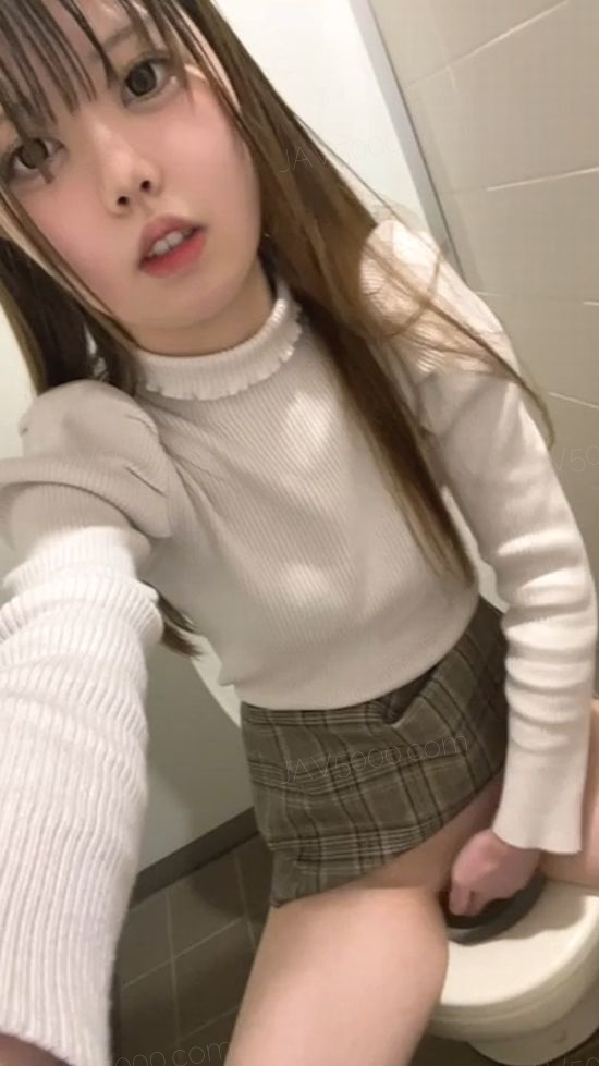 日課の公衆トイレオナを自撮りする女の子
