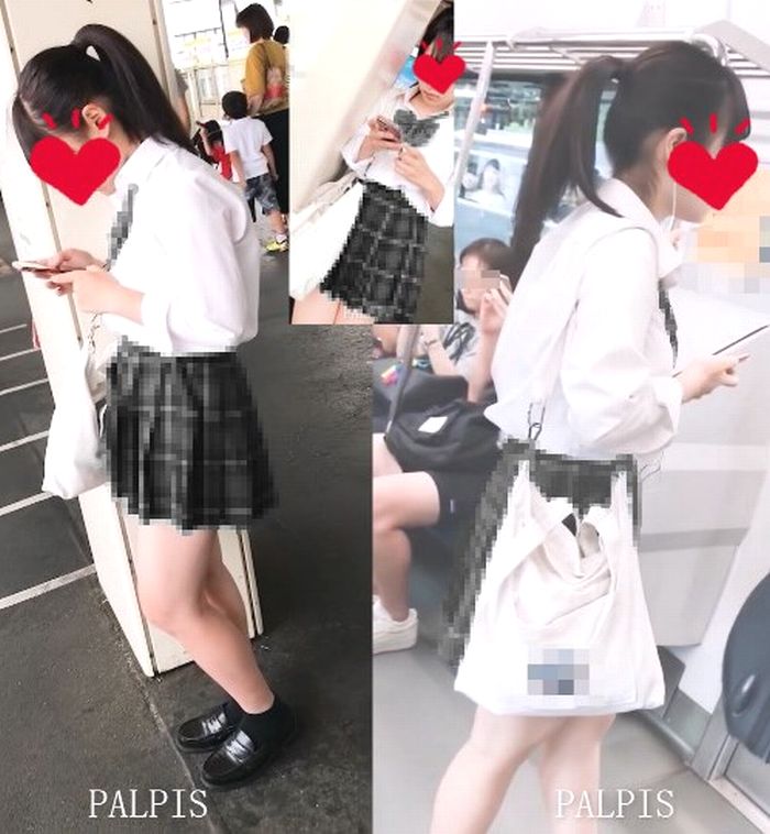 アイドルみたいなJK　シンプル逆さ撮り　尻エロ杉　光あたり