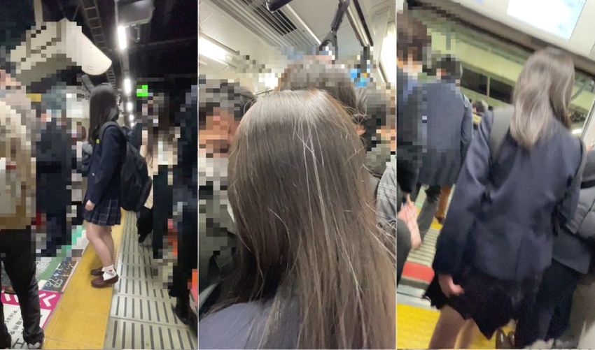 梟の痴漢報告060（帰宅ラッシュの最強で幼い青チェに連日痴漢3回目！囲まれて揉みくちゃに！集団痴漢編）