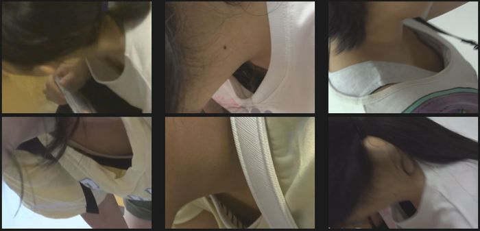 少女5名の発達途上胸チラ