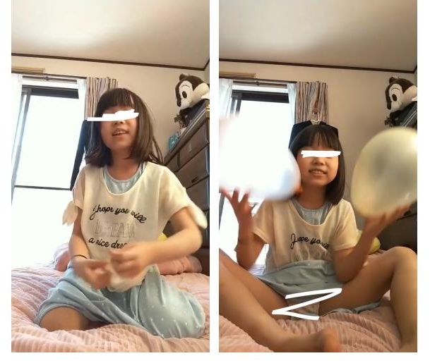 js　パン〇　風船遊び