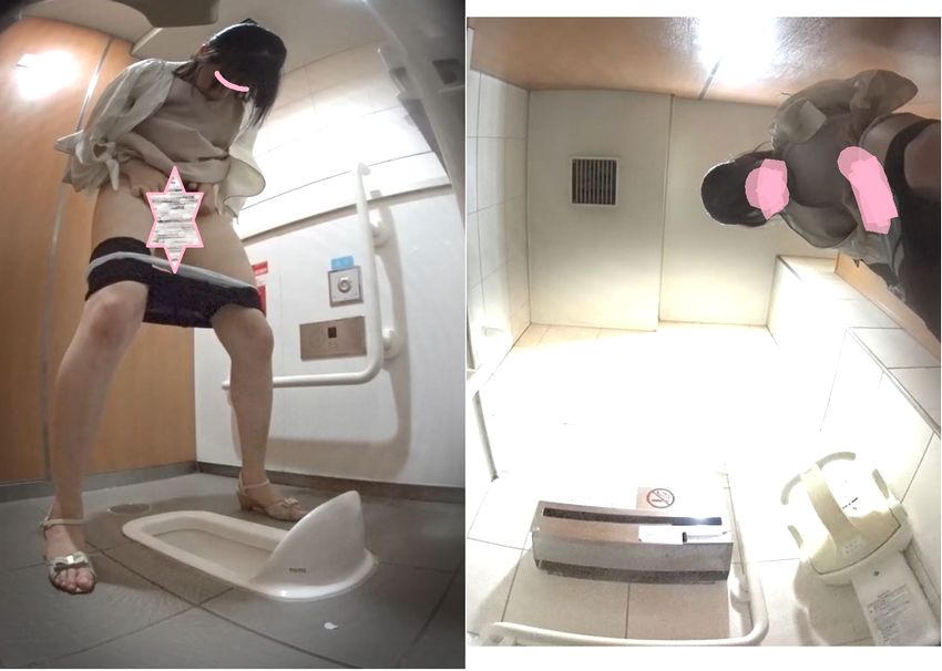 駅トイレ剥き栗と美人たち２カメラ丸出し