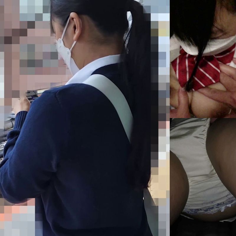 【中●線】真面目そうな巨乳J●を3人がかりで抱え込んで集団痴漢