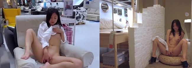 【流失】中国のイケア店内でオナニーする女性の映像