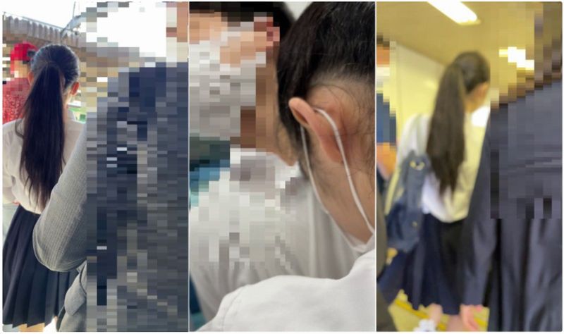 梟の痴漢報告065（ツインテール制服女子に連日痴漢3回目！集団痴漢編）