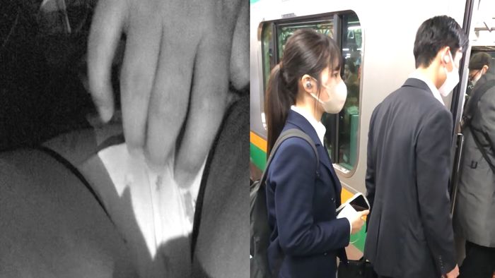 素人痴○日記３７TRAIN目★緑チェックミニスカート女子の生態