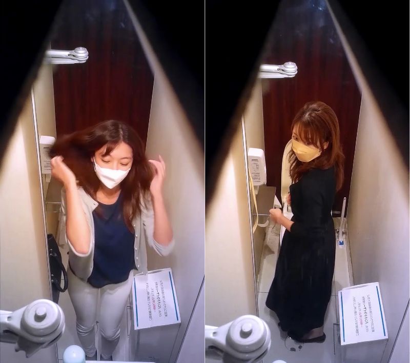 【内側からも】まんこ丸見え洋式隠し撮り